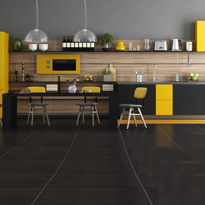 black modular kitchen from IVAS Kitchens